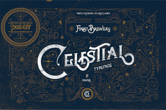 Celestial Font: Elevate Your Visual Design with Vintage Charm